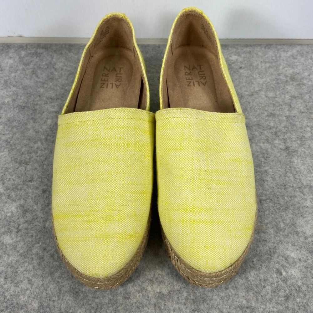 Naturalizer Thea Platform Espadrille Slip On Shoes Yellow‎ Linen Womens 7.5